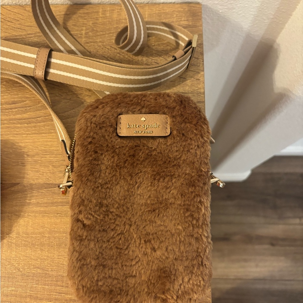 Kate Spade Tan Faux Fur Crossbody Bag